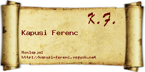 Kapusi Ferenc névjegykártya